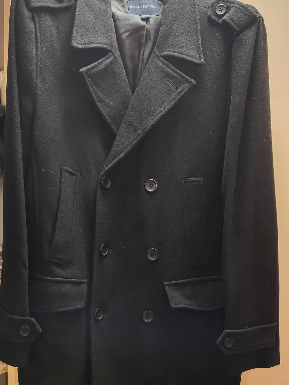 BANANA REPUBLIC MEN'S WOOL UTILITY COAT JACKET PEACOAT M